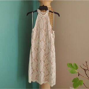 NWT white lace mock neck dress